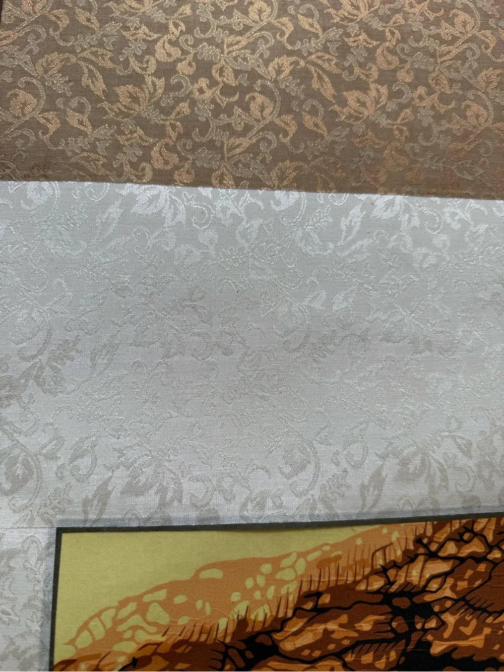 Yungang Grottoes Buddha Laser-Cut Papercut Art Scroll – 6 Foot, Silk Brocade